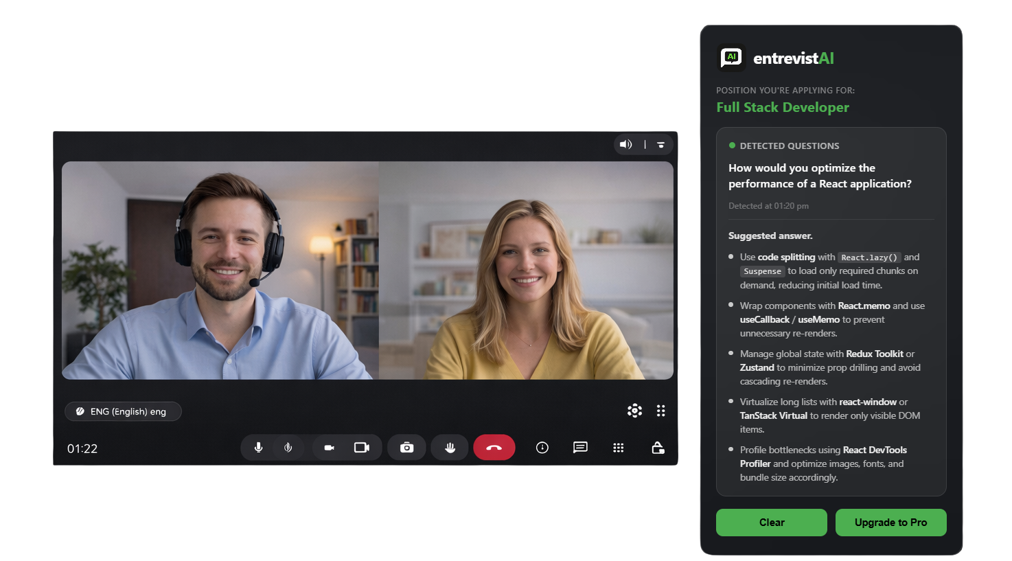 EntrevistAI app mockup